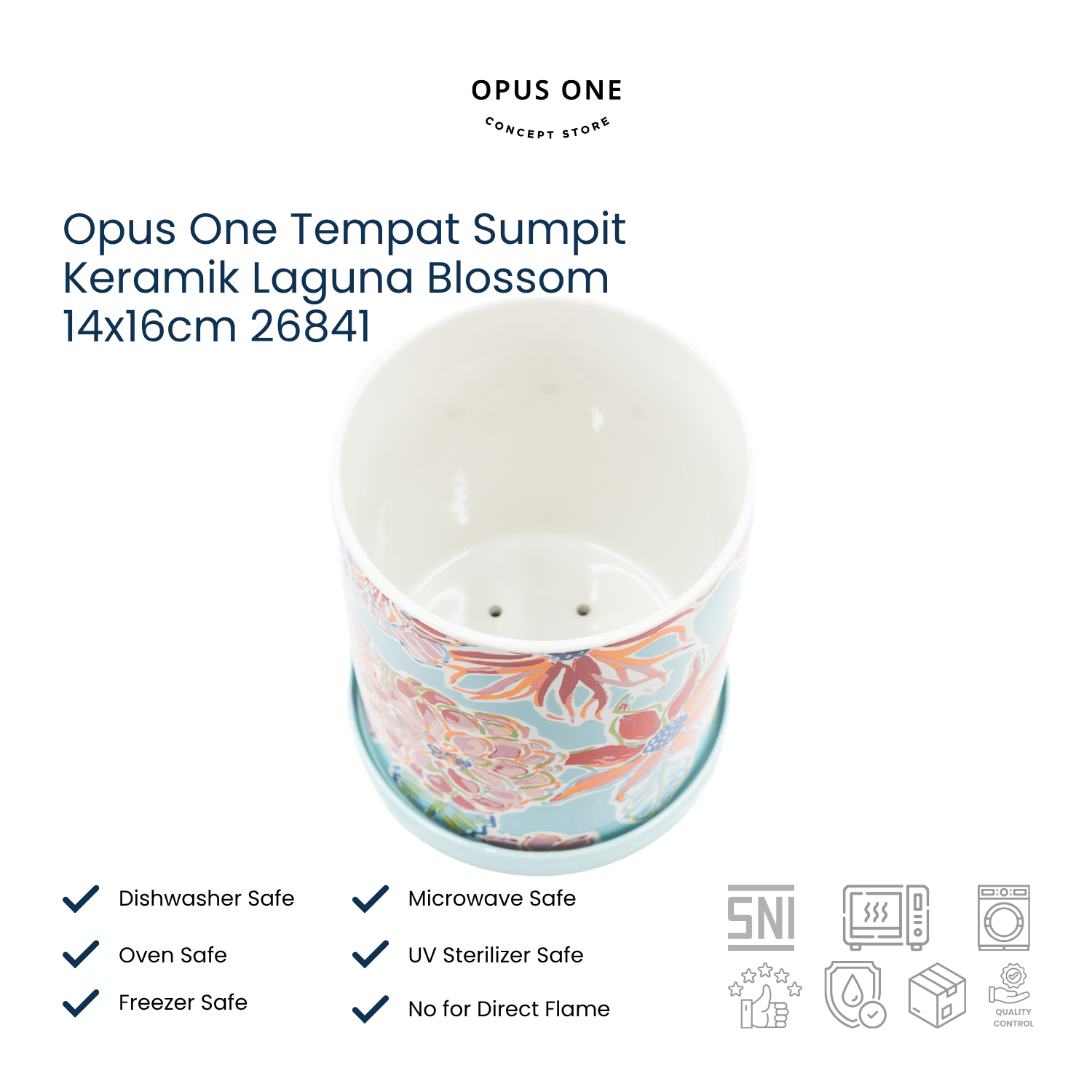 Opus One Tempat Sumpit Keramik Laguna Blossom 14x16cm 26841 - Image 3
