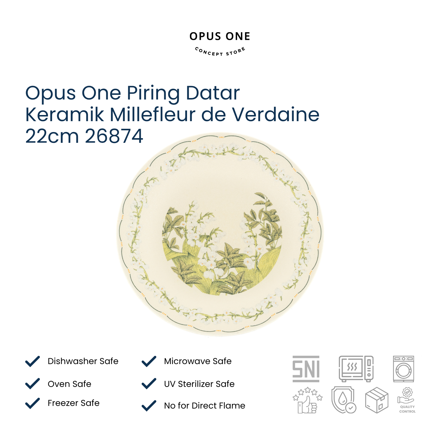 Opus One Piring Datar Keramik Millefleur de Verdaine 22cm 26874 - Image 2