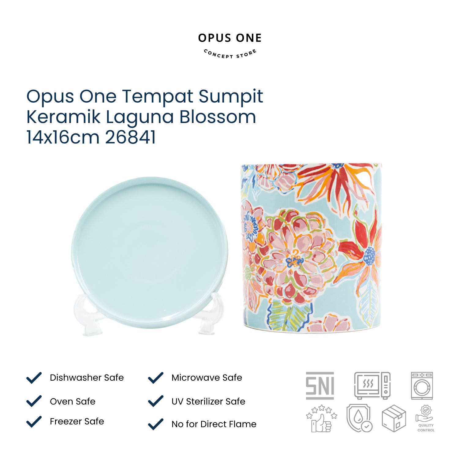 Opus One Tempat Sumpit Keramik Laguna Blossom 14x16cm 26841 - Image 2