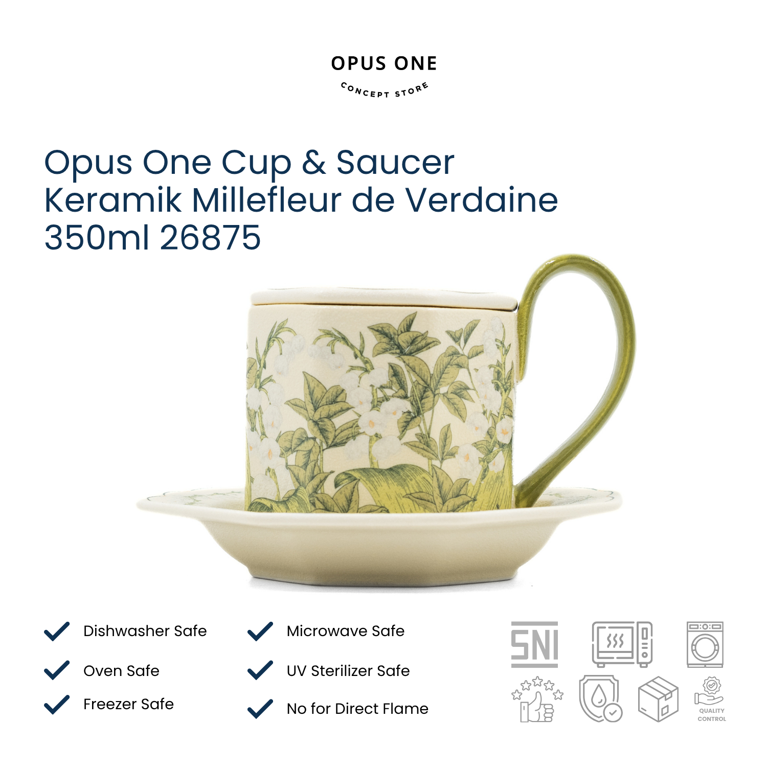 Opus One Cup & Saucer Keramik Millefleur de Verdaine 350ml 26875 - Image 4