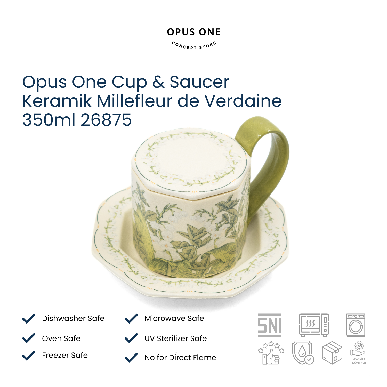 Opus One Cup & Saucer Keramik Millefleur de Verdaine 350ml 26875 - Image 3