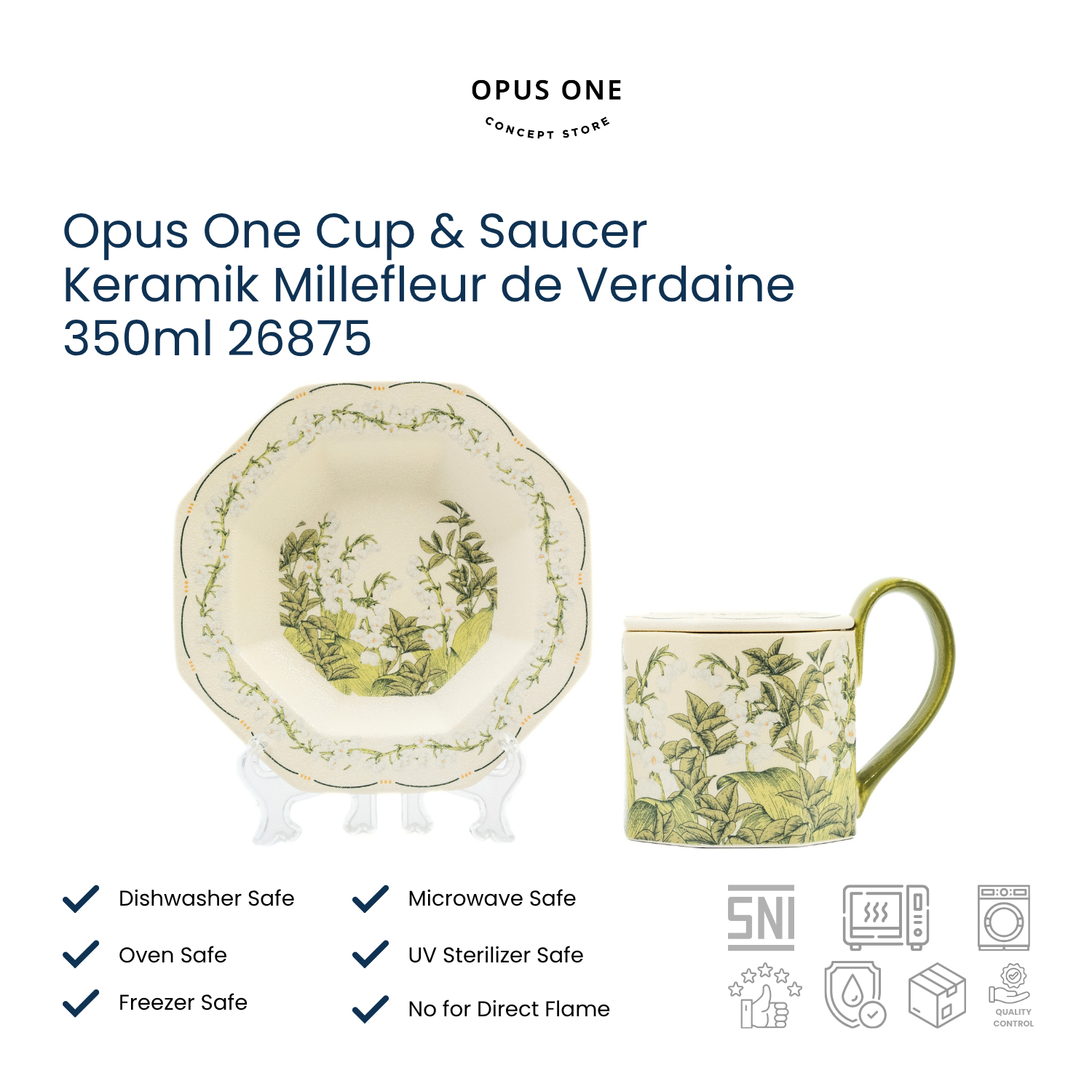 Opus One Cup & Saucer Keramik Millefleur de Verdaine 350ml 26875