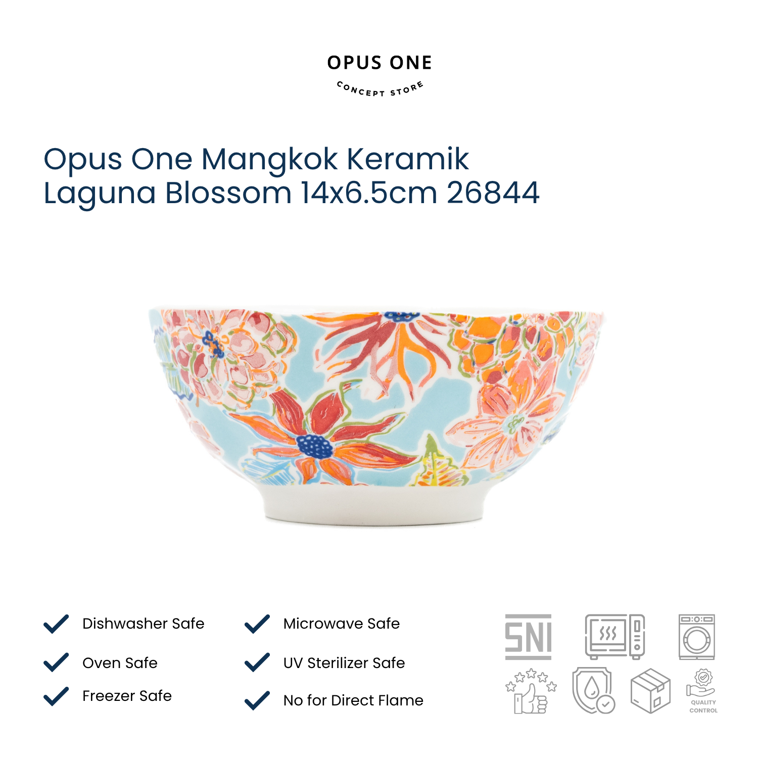Opus One Mangkok Keramik Laguna Blossom 14x6.5cm 26844
