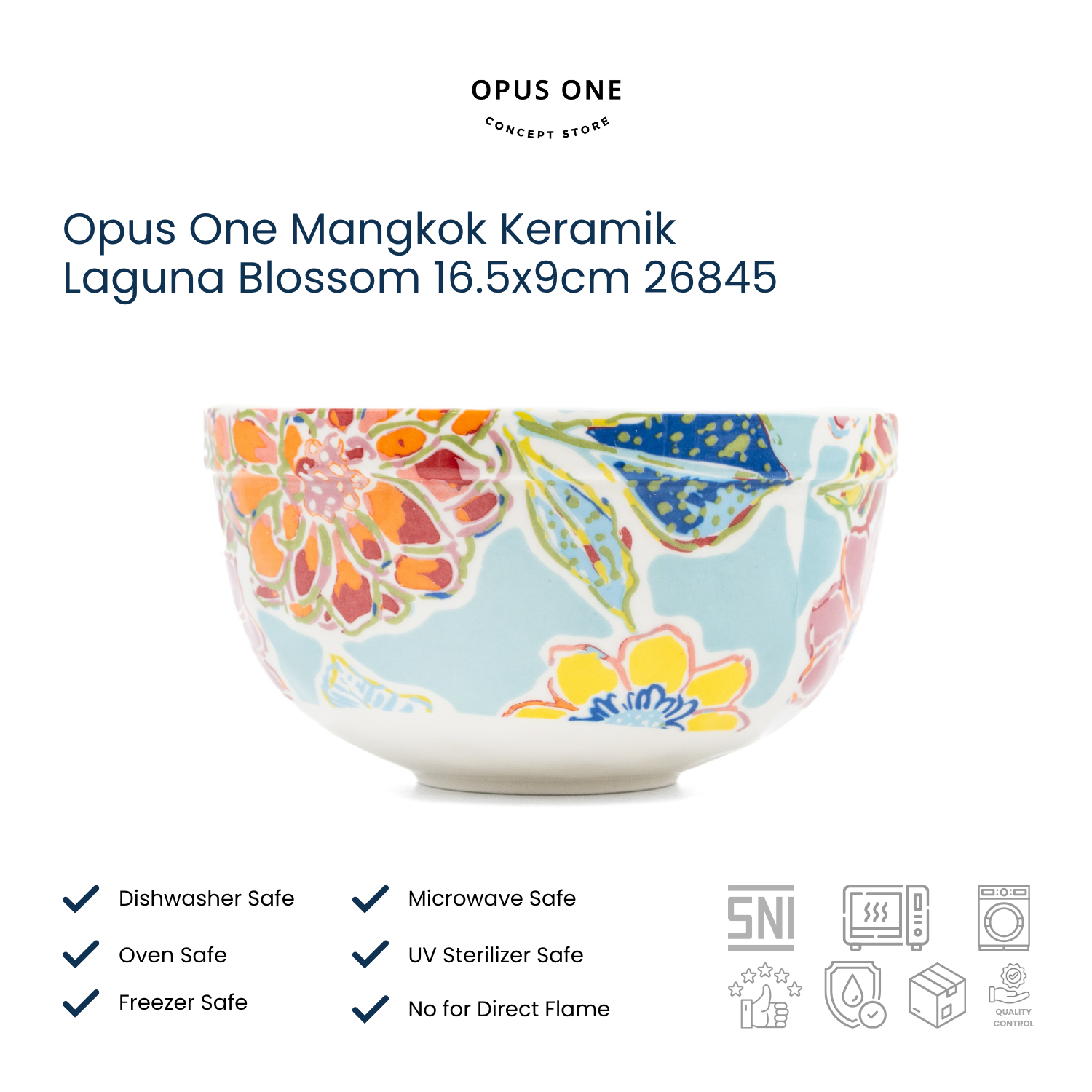 Opus One Mangkok Keramik Laguna Blossom 16.5x9cm 26845